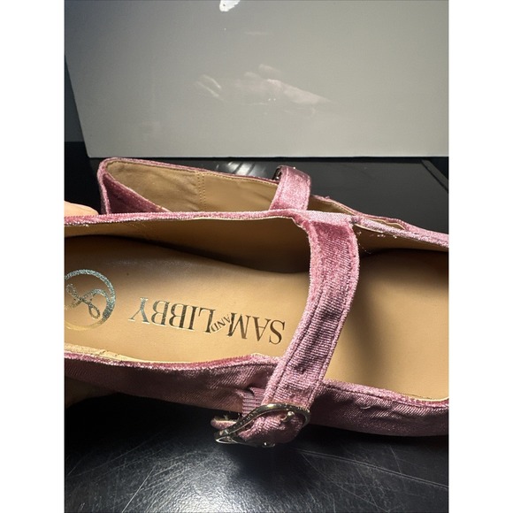 Sam & Libby Women Size 8.5 Fredi Mary Jane Flat Black Cherry - Picture 6 of 11